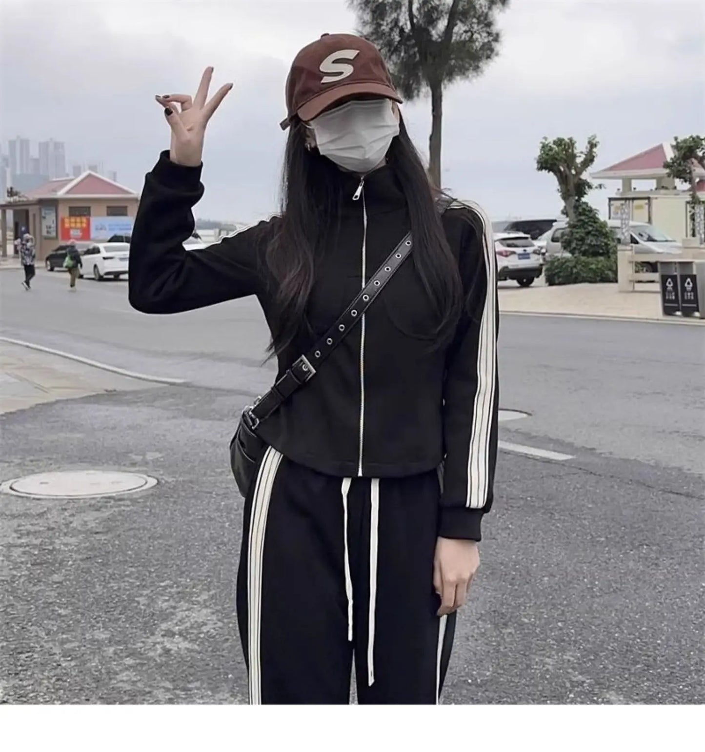 Running Outfit Women – Casual Open Cardigan 2-Piece Set