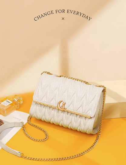 Women’s FOXER Fashion Chain Shoulder Bag – Square Crossbody Purse
