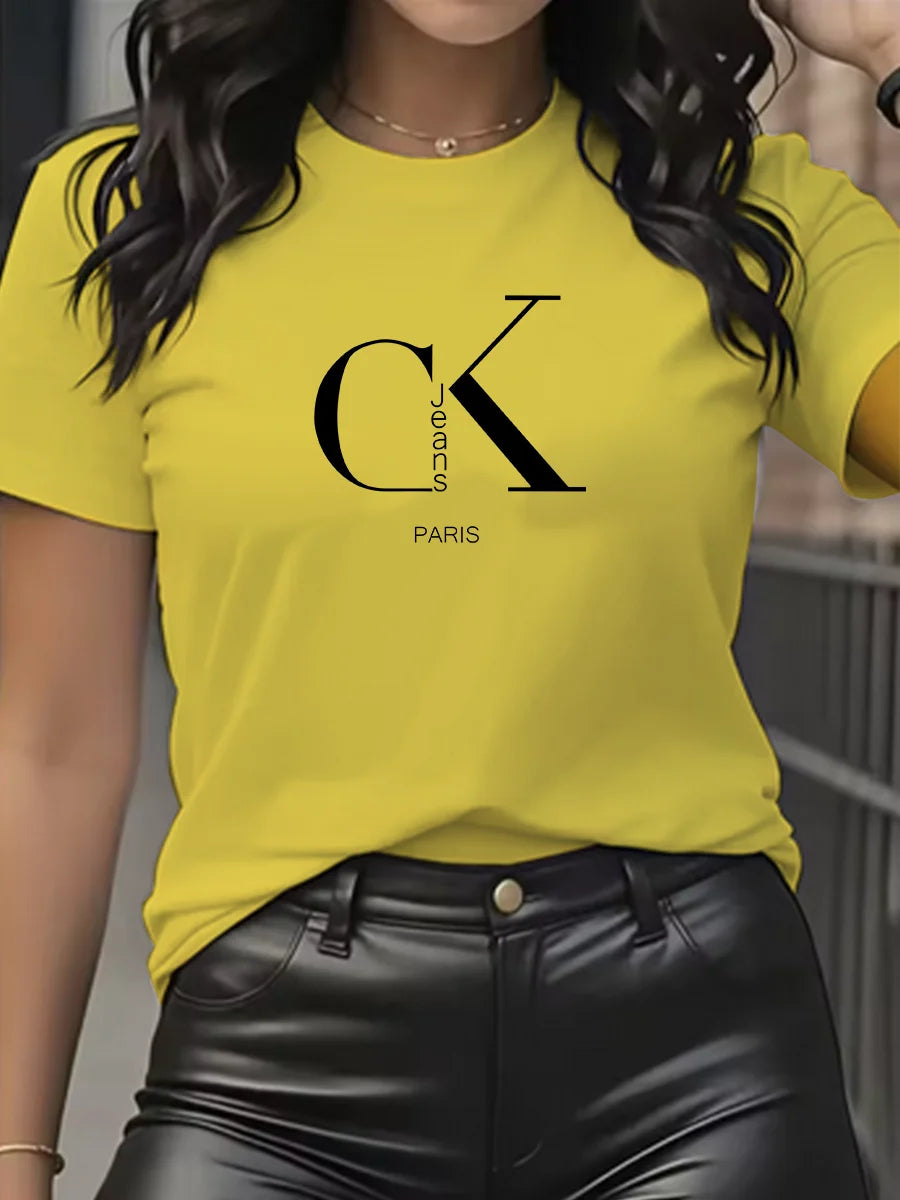 Chic & Casual – Women’s Luxury Cartoon Crew Neck Tee