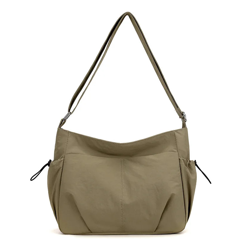 Lightweight Ladies Shoulder Bag – Solid Color Waterproof Crossbody Bag