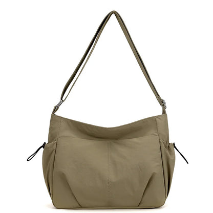Lightweight Ladies Shoulder Bag – Solid Color Waterproof Crossbody Bag