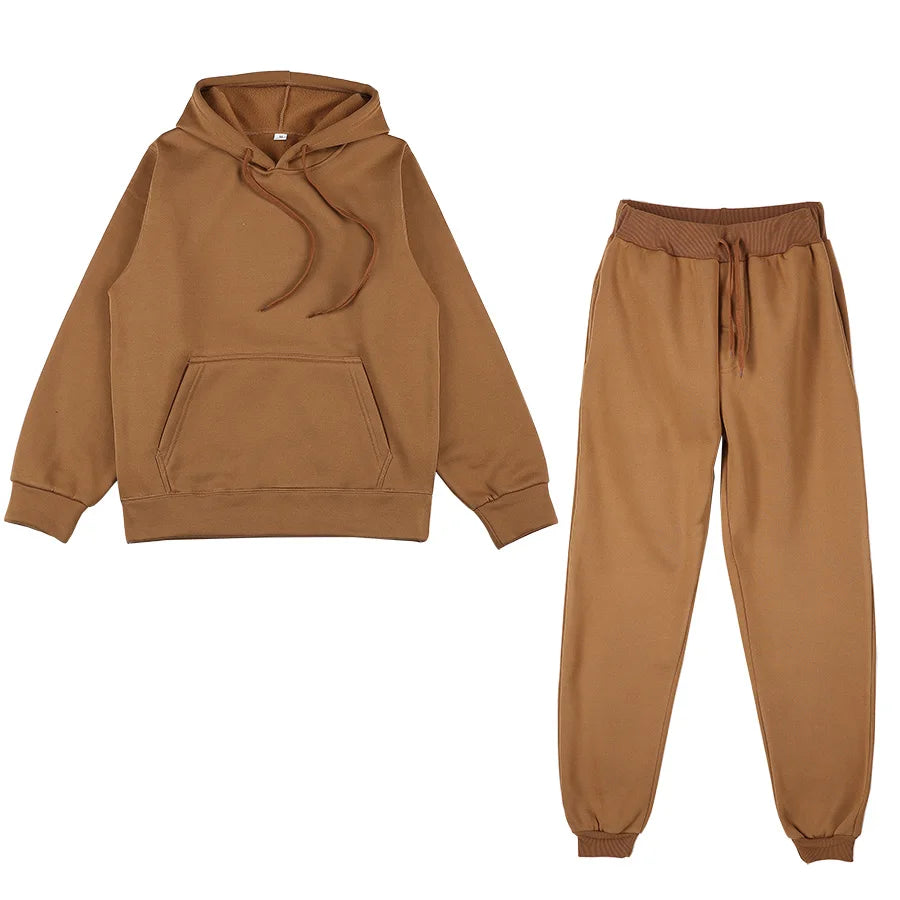 Spring Autumn Tracksuit – Women’s Hoodie + Sweatpants 2-Piece