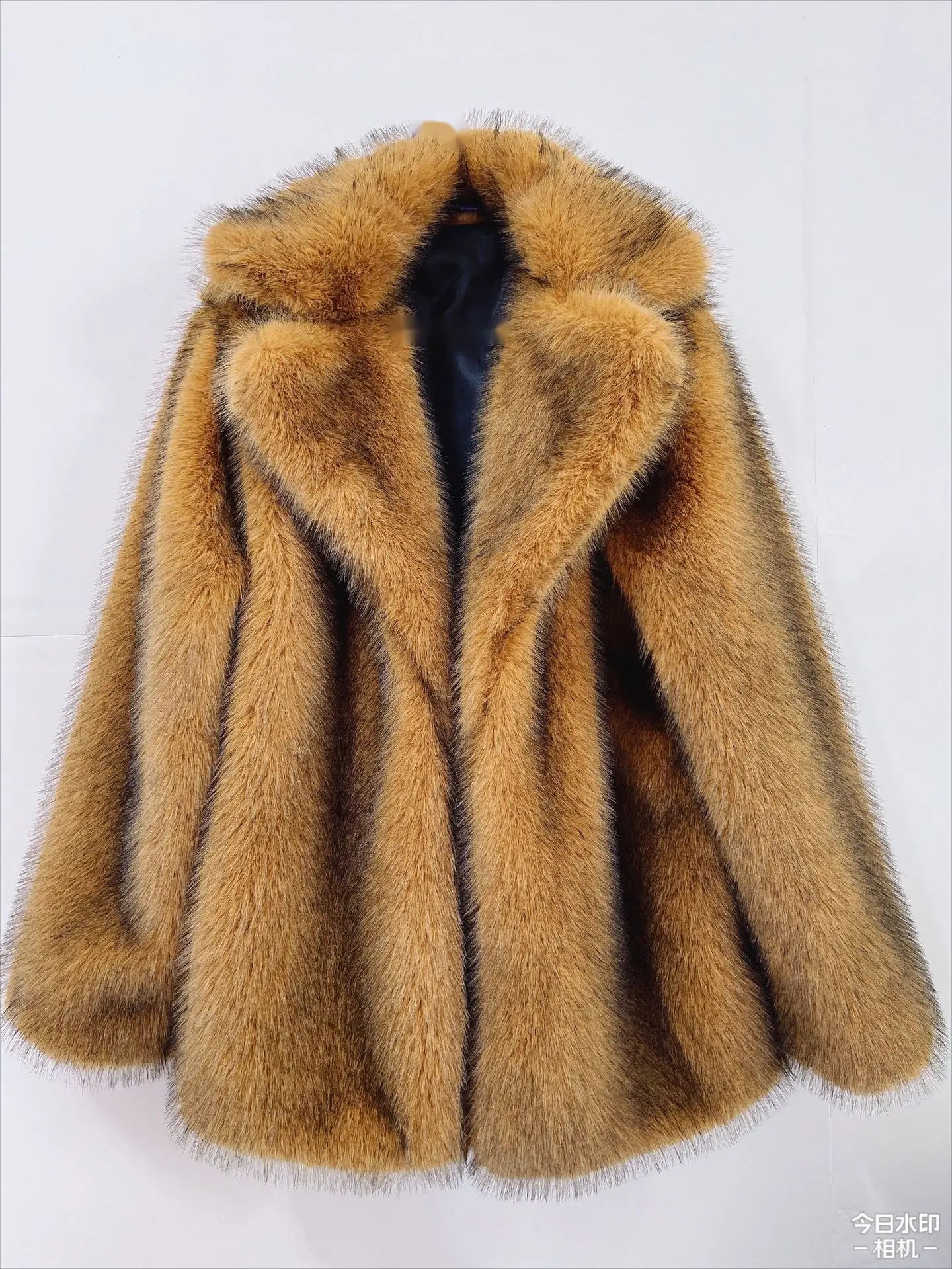 Plus Size Faux Fur Long Coat – Women’s Winter Thick Fluffy Jacket