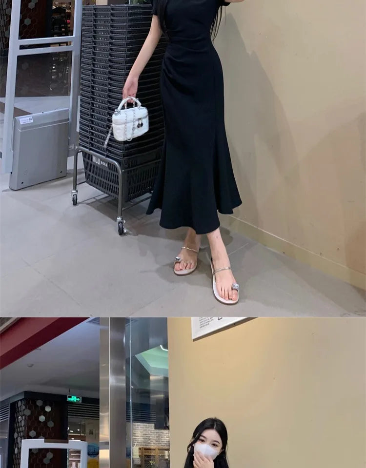 Street Style Summer Dress – Plus Size V-Neck Long Skirt Dress