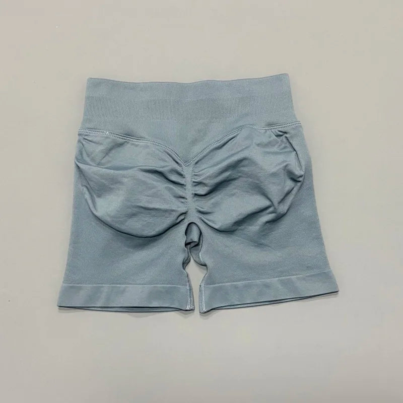 HISTELLO Impacts Shorts 4.5" Women Fitness Sports Biker Shorts Low Waist Gym Short Workout Scrunch Butt Yoga Seamless Leggings