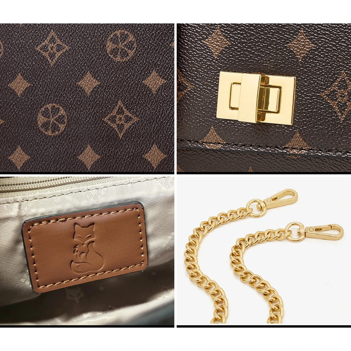Girls’ Monogram Flap Bag – FOXER Small Crossbody Cellphone Handbag