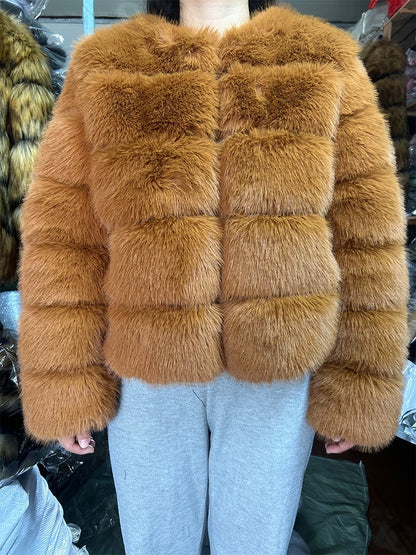 Fashion & Warm – Thick Faux Fur Coat Women’s Winter Wear