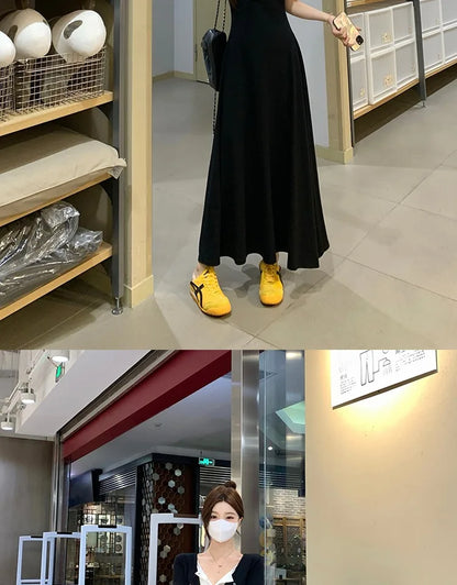 Women’s Stylish Summer Dress – Slim Belly Covering Fake Two-Piece