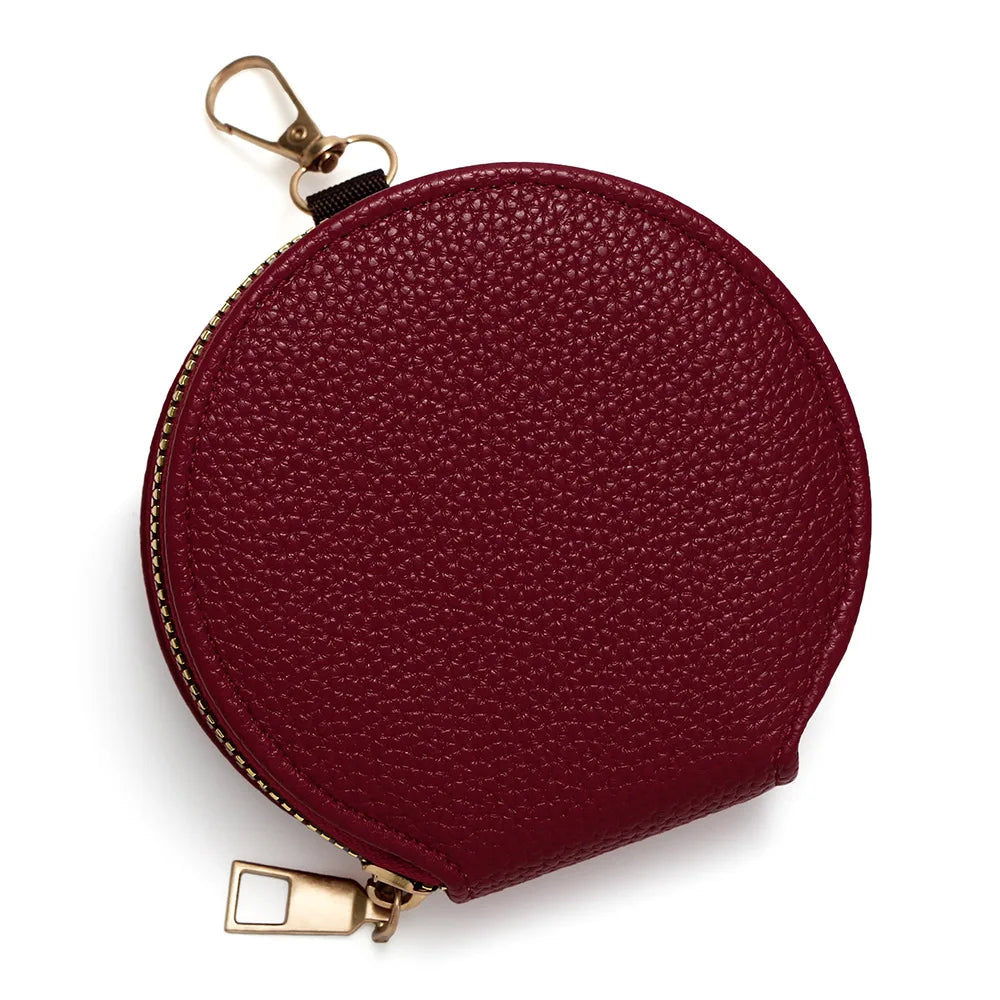 Cute Circular Zipper Coin Purse – Student Card Holder & Key Pouch