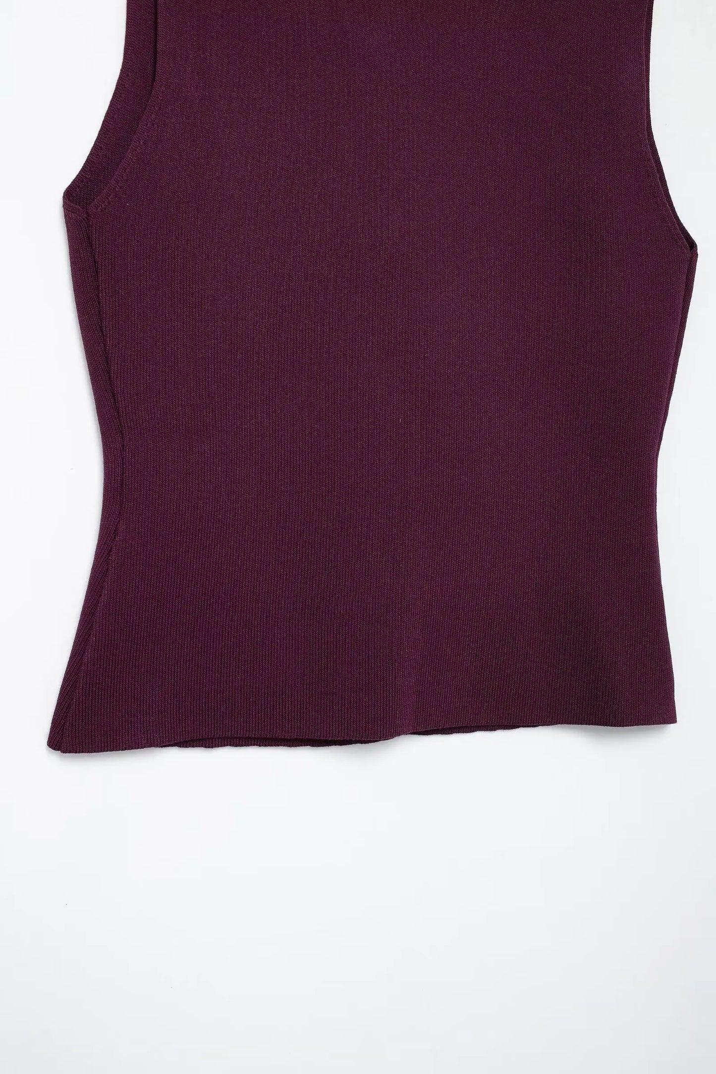 Wine Red Knitted Vest & High Waist Long Skirt – TRAFZA 2025 Women’s Set