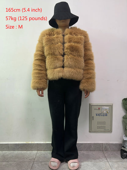 Fashion & Warm – Thick Faux Fur Coat Women’s Winter Wear
