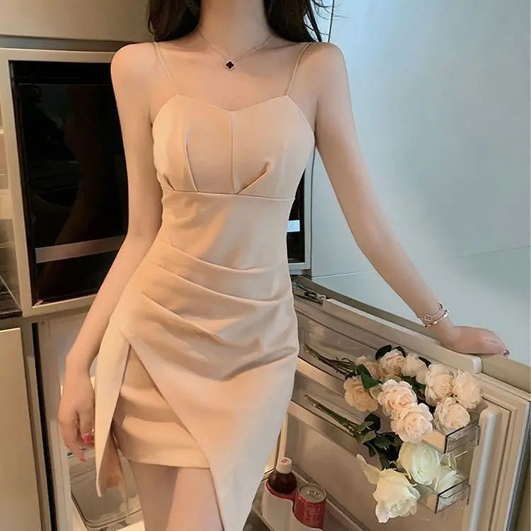 Street Style Summer Dress – Slimming Split Skirt High Waist Midi