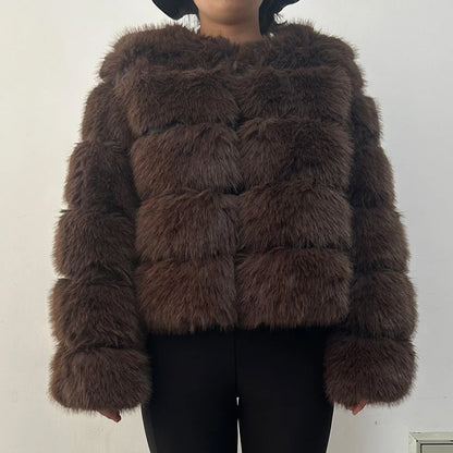 Fashion & Warm – Thick Faux Fur Coat Women’s Winter Wear