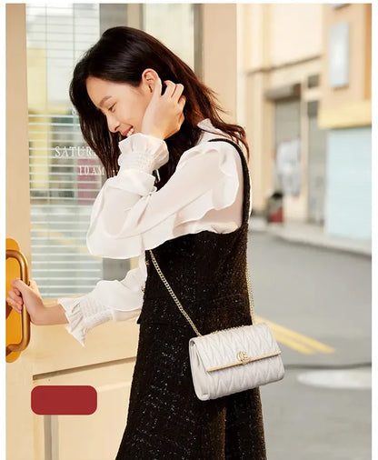 Women’s FOXER Fashion Chain Shoulder Bag – Square Crossbody Purse