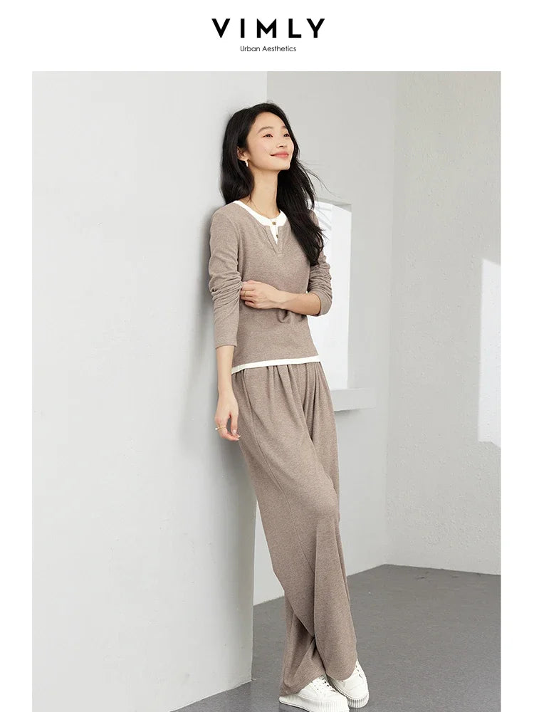 Casual Women’s Tracksuit – VIMLY Two-Piece with Loose Fit Pants