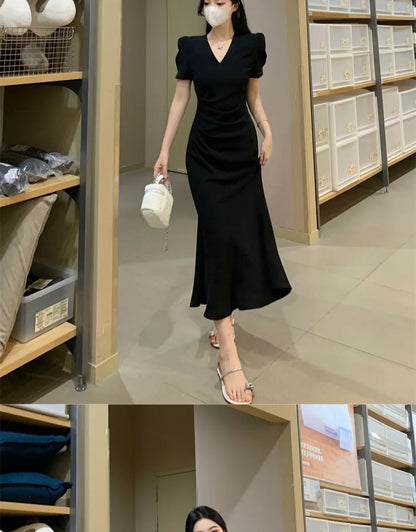 Street Style Summer Dress – Plus Size V-Neck Long Skirt Dress