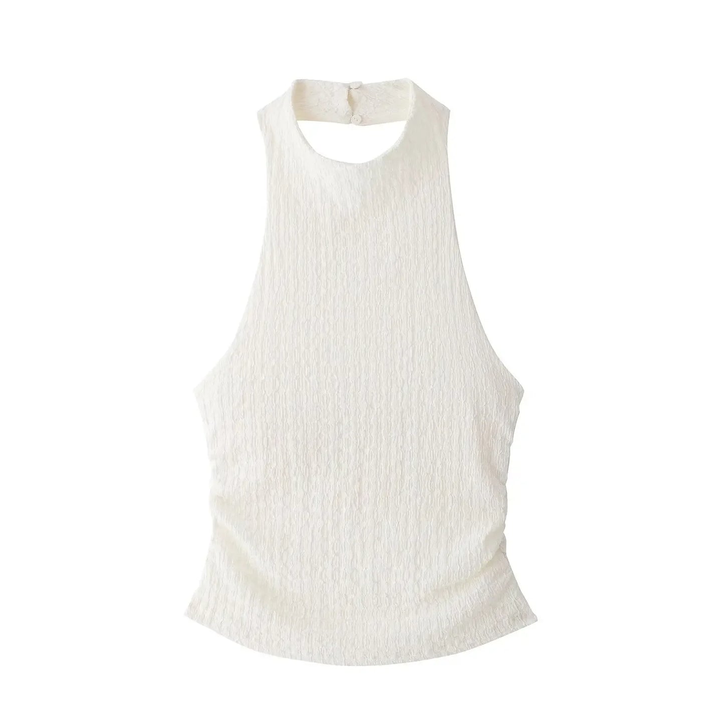 Casual Chic Two-Piece – Halter Top & Straight Pants for Women