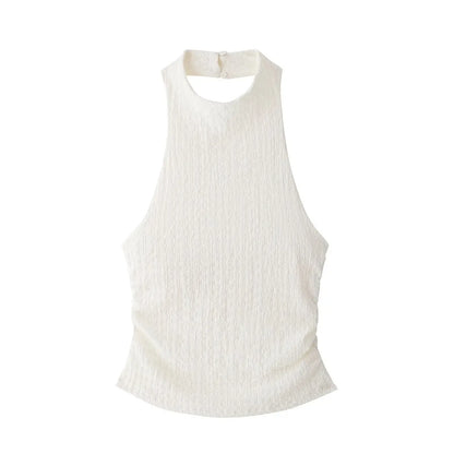 Casual Chic Two-Piece – Halter Top & Straight Pants for Women