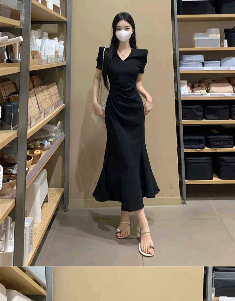 Street Style Summer Dress – Plus Size V-Neck Long Skirt Dress