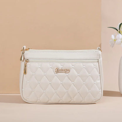 Women’s Leather Handbag – Embroidered Messenger Bag for Daily Use