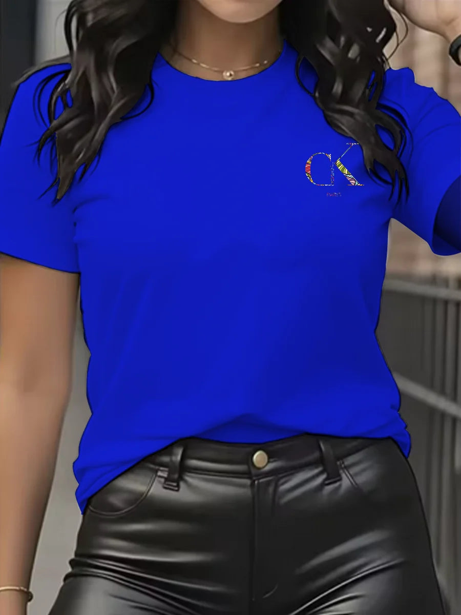 Chic & Casual – Women’s Luxury Cartoon Crew Neck Tee