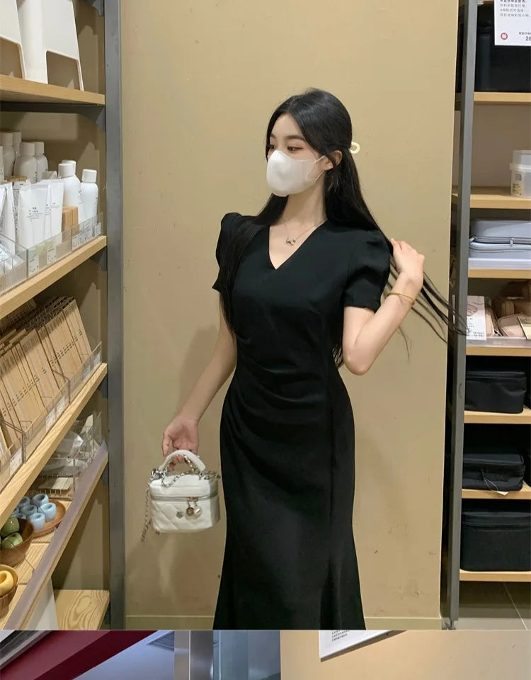 Street Style Summer Dress – Plus Size V-Neck Long Skirt Dress