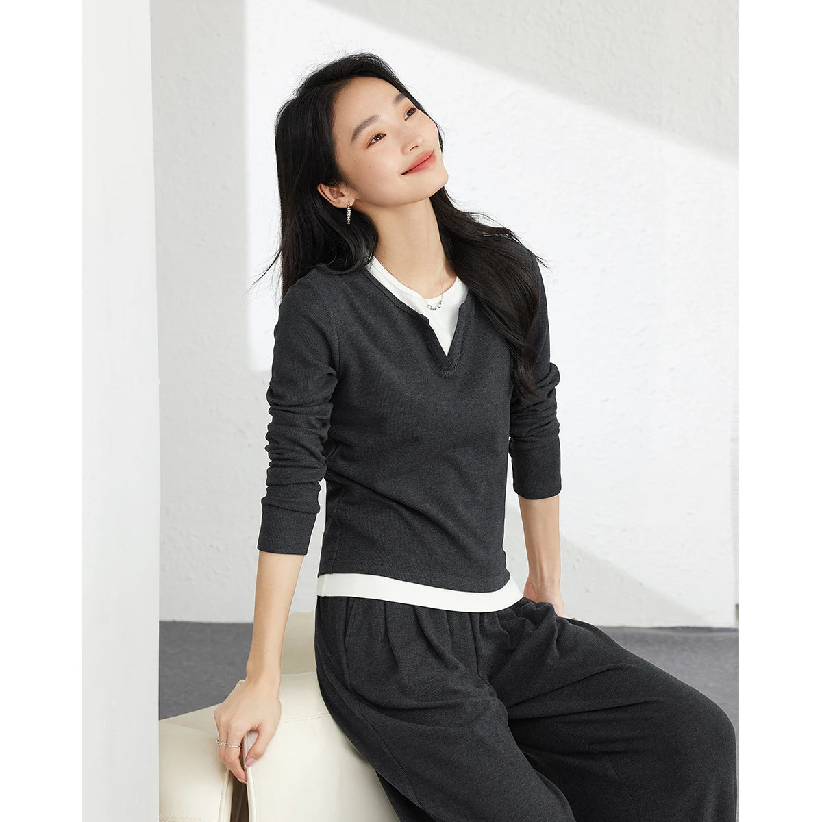 Casual Women’s Tracksuit – VIMLY Two-Piece with Loose Fit Pants