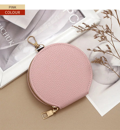 Cute Circular Zipper Coin Purse – Student Card Holder & Key Pouch