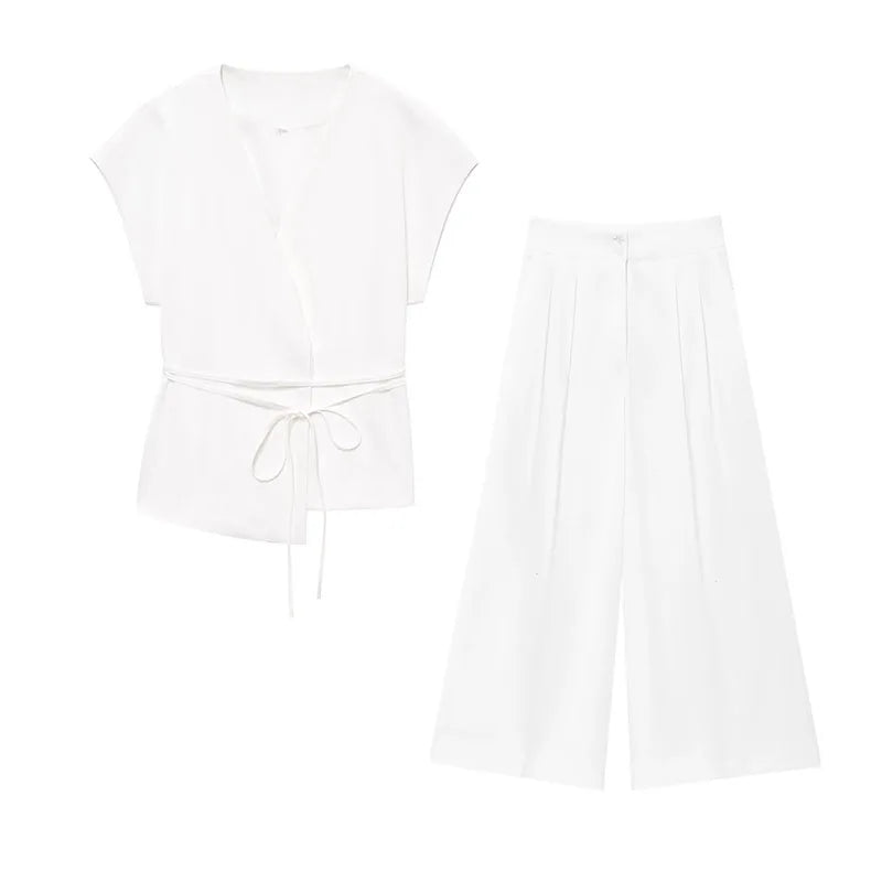 2025 Spring Summer 2-Piece Commuter Suit – Women’s Sleeveless Top & Pants