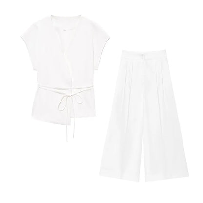 2025 Spring Summer 2-Piece Commuter Suit – Women’s Sleeveless Top & Pants