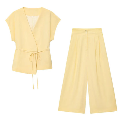 2025 Spring Summer 2-Piece Commuter Suit – Women’s Sleeveless Top & Pants