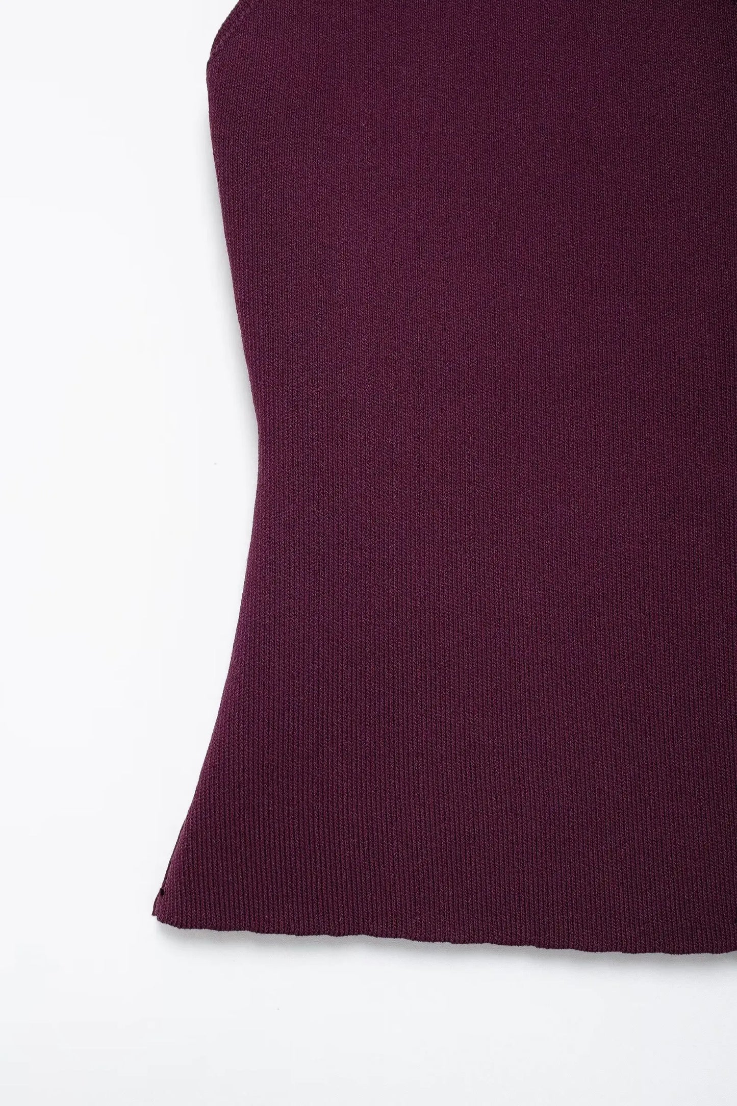 Wine Red Knitted Vest & High Waist Long Skirt – TRAFZA 2025 Women’s Set