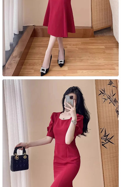 Women’s Stylish Summer Dress – High Waist Slimming Korean Dress