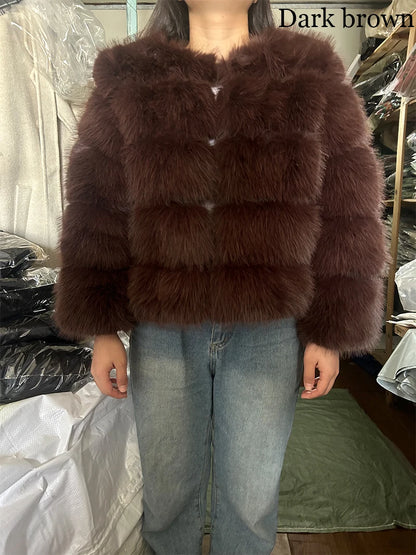 Fashion & Warm – Thick Faux Fur Coat Women’s Winter Wear