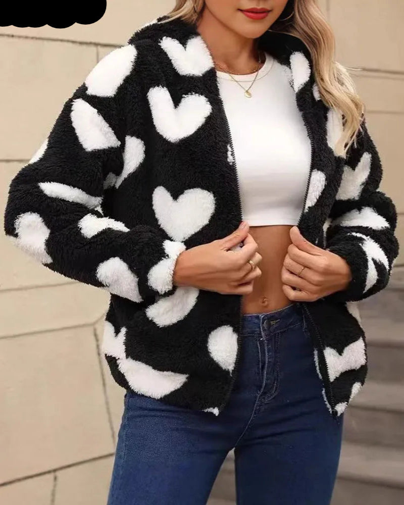 VigoCasey Printed Women’s Jacket – Long Sleeve Thick Warm Outerwear