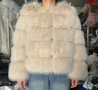 Fashion & Warm – Thick Faux Fur Coat Women’s Winter Wear