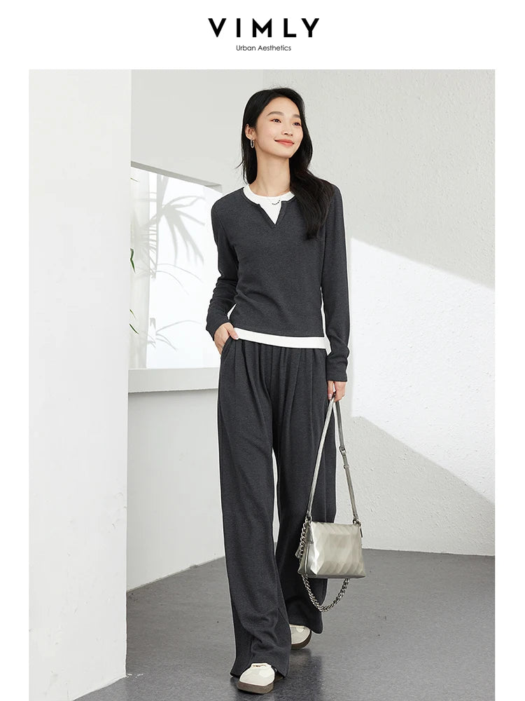 Casual Women’s Tracksuit – VIMLY Two-Piece with Loose Fit Pants