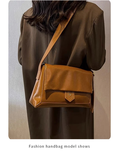 Autumn Winter Women’s Tote Bag – FOXER Simple Split Leather Crossbody Bag