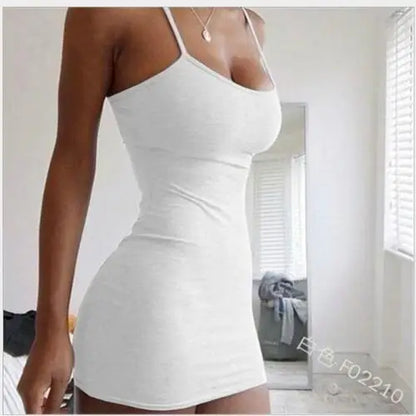 Turn Heads – Solid Black & White Mini Camisole Dress
