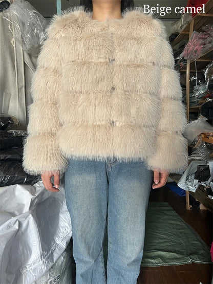 Fashion & Warm – Thick Faux Fur Coat Women’s Winter Wear