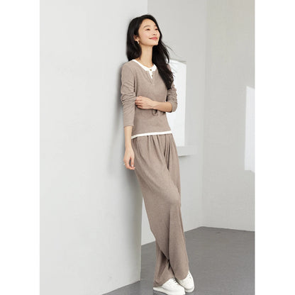 Casual Women’s Tracksuit – VIMLY Two-Piece with Loose Fit Pants