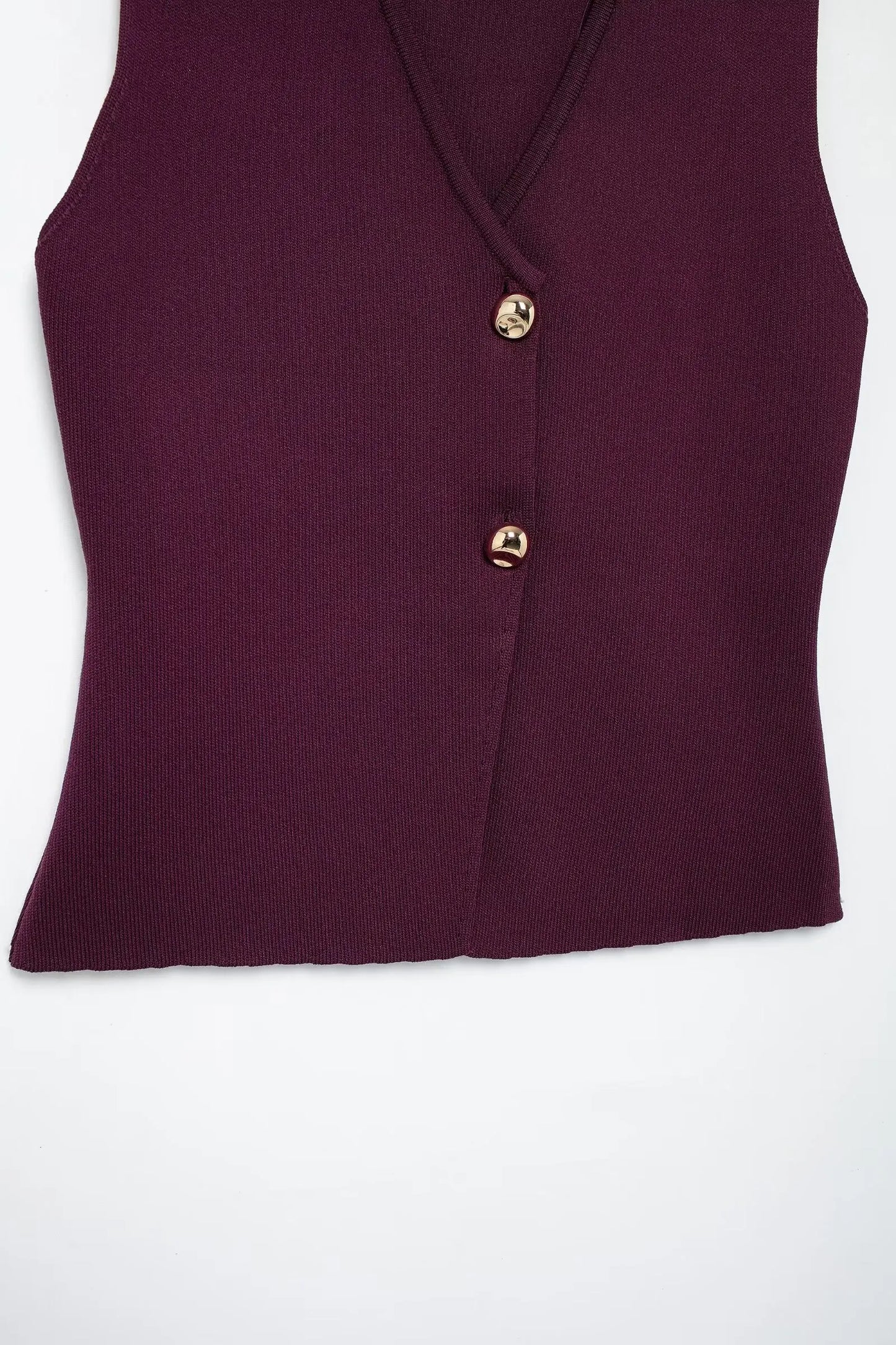 Wine Red Knitted Vest & High Waist Long Skirt – TRAFZA 2025 Women’s Set