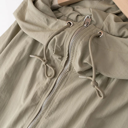 Casual Women’s Rain Jacket – Short Hooded Windproof Coat
