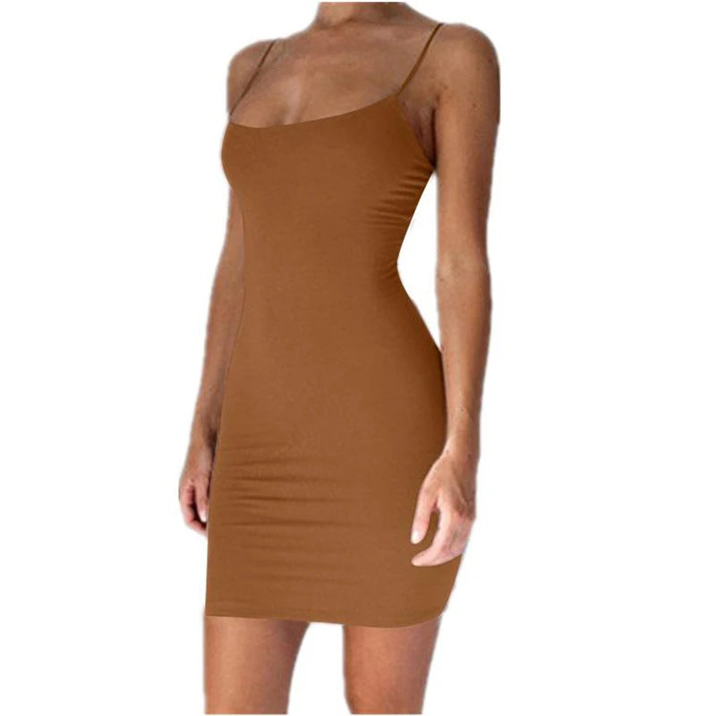 Turn Heads – Solid Black & White Mini Camisole Dress