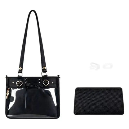 Square Love Heart Handbag – Women’s Bandage Bow Shoulder Bag