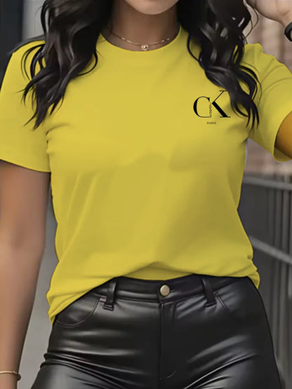 Chic & Casual – Women’s Luxury Cartoon Crew Neck Tee