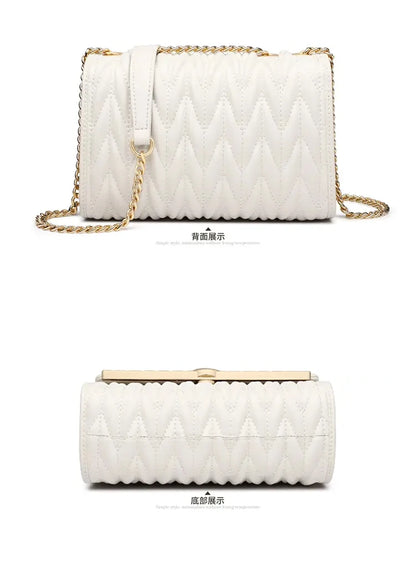 Women’s FOXER Fashion Chain Shoulder Bag – Square Crossbody Purse