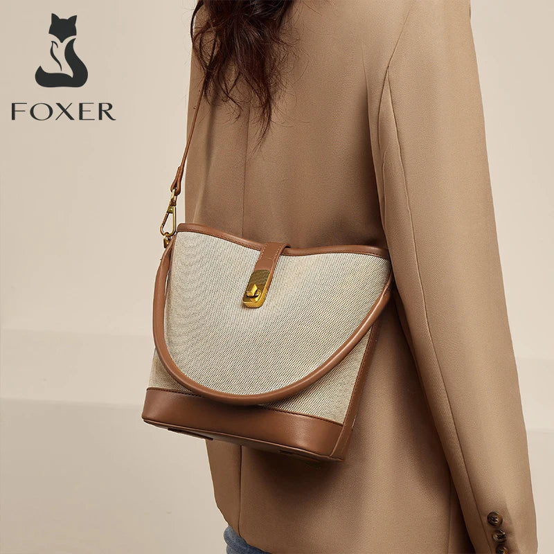 FOXER Women’s Small Crossbody Bag – Fashion Bucket Shoulder Handbag 2025