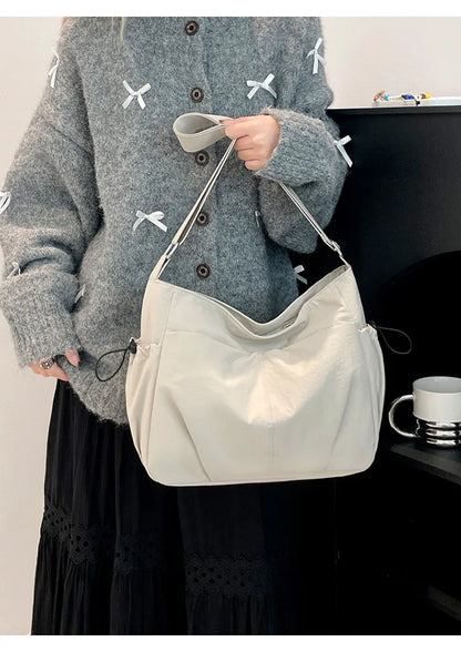 Lightweight Ladies Shoulder Bag – Solid Color Waterproof Crossbody Bag