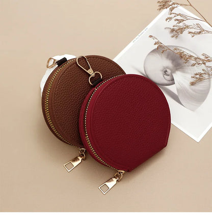Cute Circular Zipper Coin Purse – Student Card Holder & Key Pouch